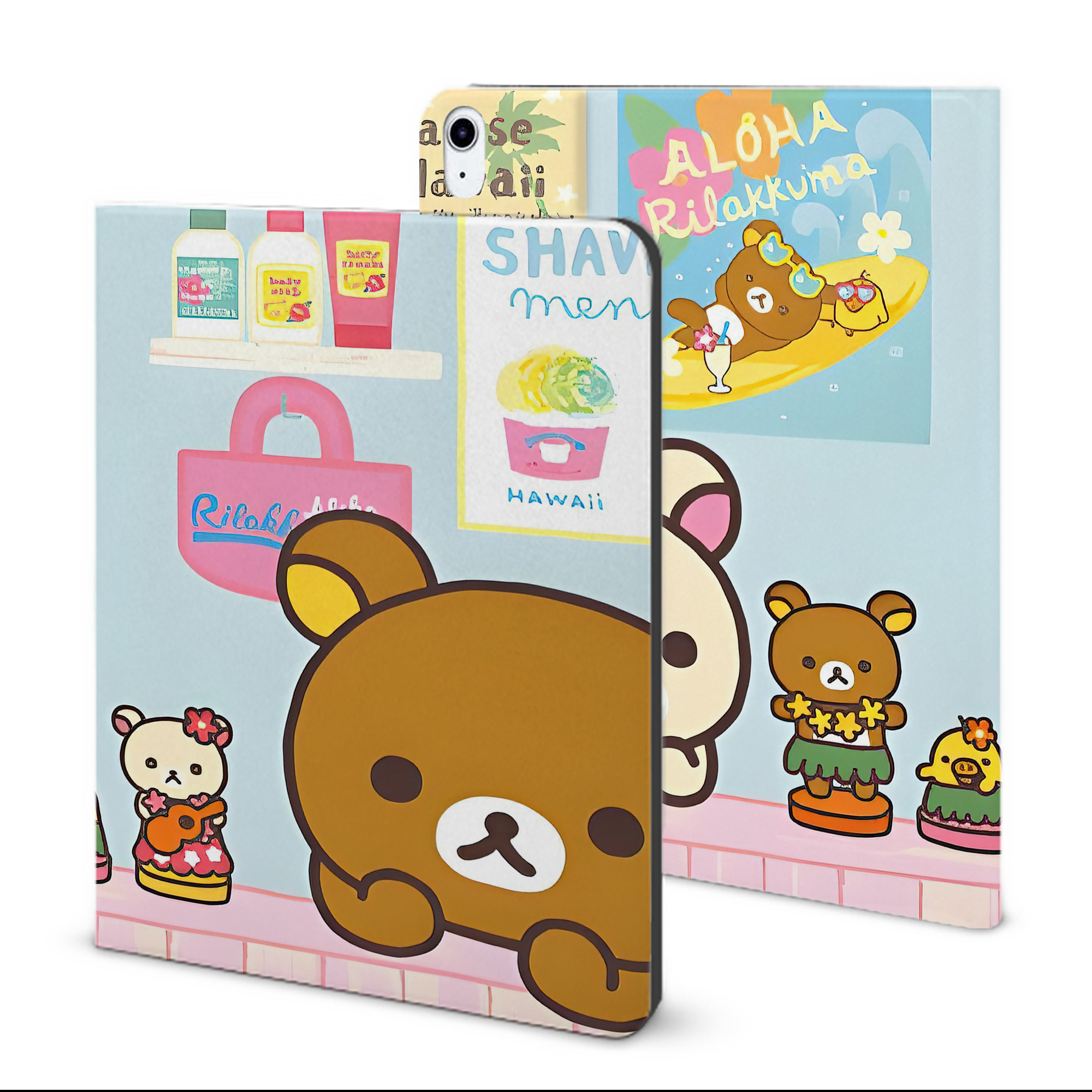 （画像用） リラックマ リラックマ キイロイトリ Rilakkuma Korilakkuma Kiiroitori IPad ケース ブック型 PUレザー TPU 耐衝撃 軽量 薄型 ペン収納なし 全面保護 IPad 各モデル対応
